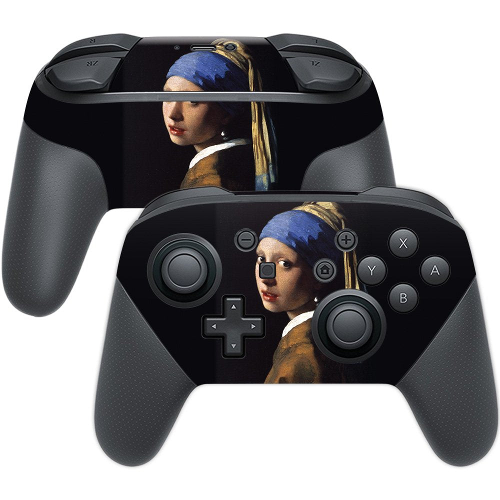MightySkins Skin Compatible with Nintendo Switch Pro Controller - Girl with Pearl Earring | Protective, Durable, and Unique Viny