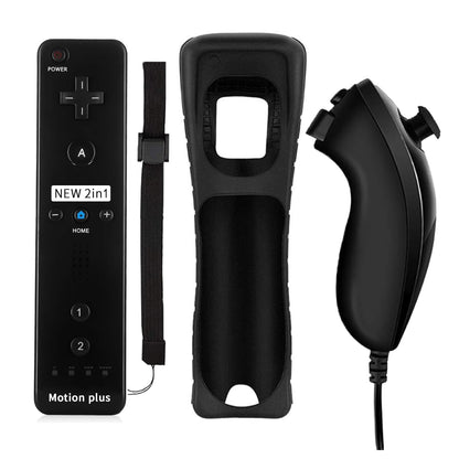 QUMOX Wii Nunchuck Remote Controller with Motion Plus, Shock Function, Black