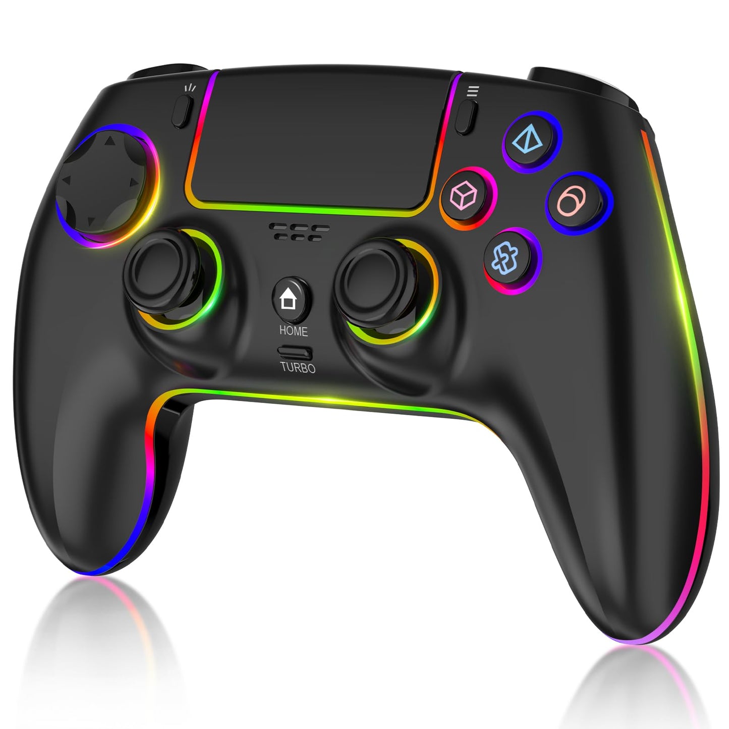 Wireless Pro Controller For PS-5/PC/MAC/iOS/Android/Steam Deck  Gamepad with 7 Variable Color RGB Lights/Hall Effect Joystick/Dual Vibration/Turbo/Programmable/Headset Jack/Touchpad/1500 mAh Battery