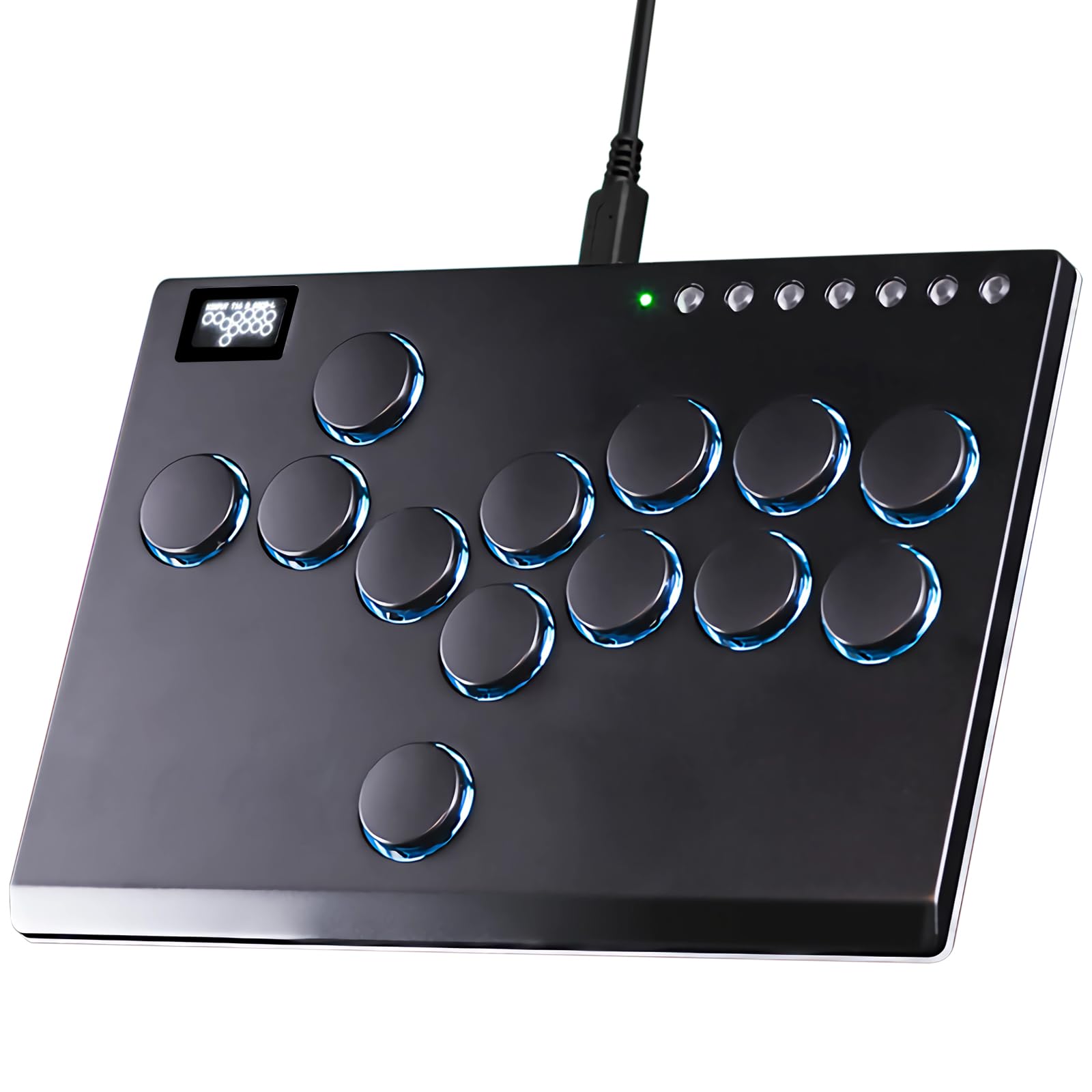 Sehawei Haute42 All Metal Arcade Stick - 13 Keys Controller with RGB & Turbo Functions for PC/PS3/PS4/Switch, M13 Black