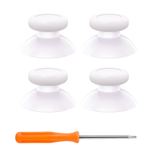 eXtremeRate Replacement Controller Joystick for Xbox One - 4 PCS White Thumbsticks Analog Thumb Sticks Accessories Parts for Xbox Series X/S  Xbox One S/X  Elite Controller with Repair Kit Screwdriver