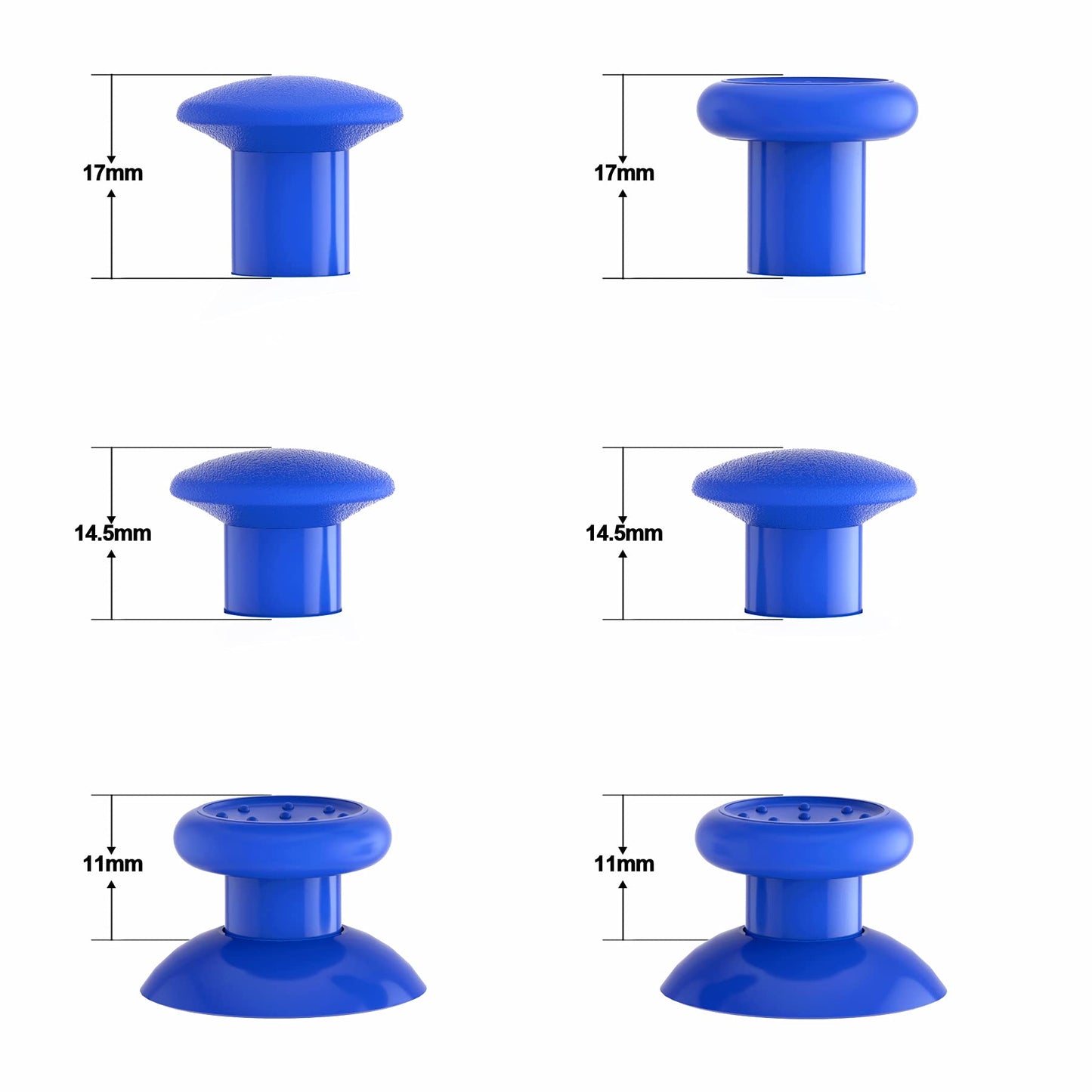 eXtremeRate ThumbsGear Ergonomic Thumbstick for PS5/PS4 Controller - 3 Height Adjustable Joystick Grips - Blue, Model P4J1113-2
