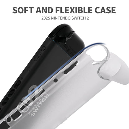 COIORVIS Grip Case for Nintendo Switch 2 - Ergonomic TPU Shell, White and Grey