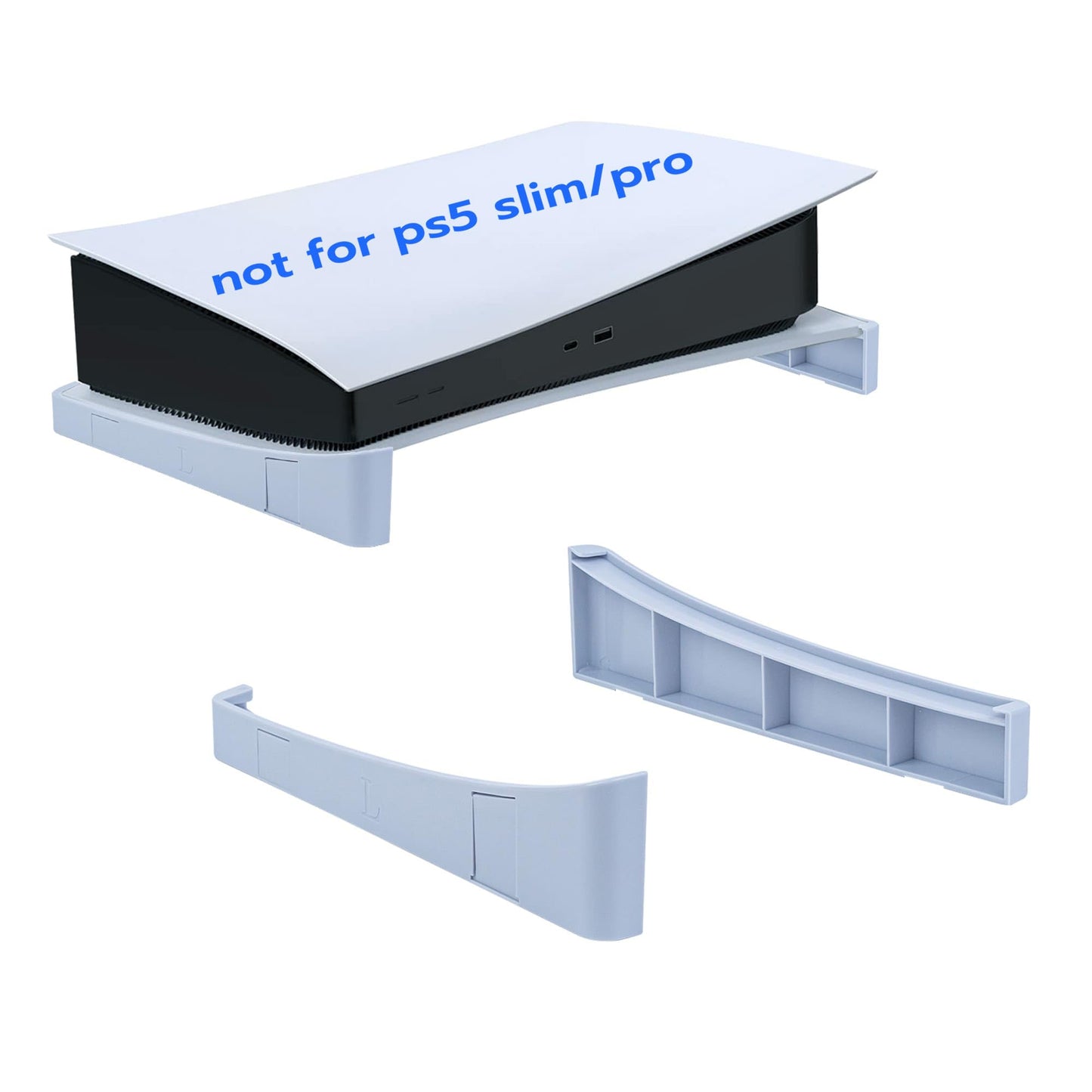 Mcbazel Horizontal Stand for Standard PS5 - Stable Base Stand for PlayStation 5 Disc and Digital Editions (Grey/White) - Secure Fit  Easy Installation (Not Compatible with PS5 Slim/Pro)