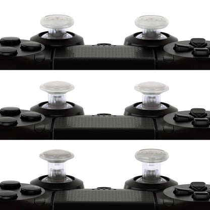 eXtremeRate ThumbsGear Ergonomic Thumbstick for PS5 & PS4 - 3 Adjustable Heights, Transparent, Model P4J1103