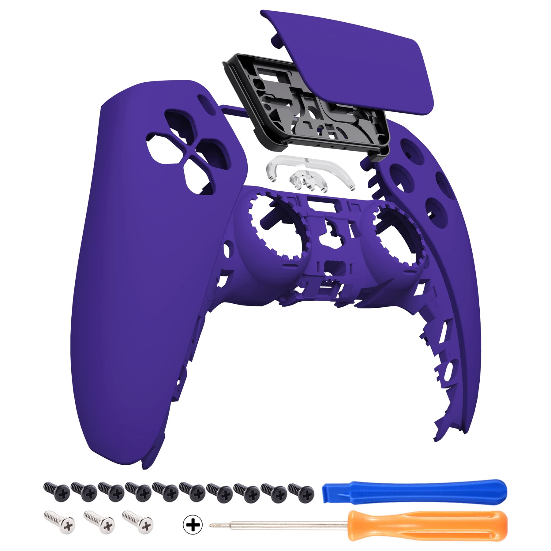eXtremeRate Purple Soft Touch Touchpad Front Top Shell Compatible with ps5 Controller BDM-010 020 030 040 050  DIY Replacement Shell Custom Touch Pad Cover Compatible with ps5 Controller