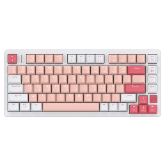 IROK FE75Pro Wireless Mechanical Keyboard, 81 Keys, RGB Backlit, White/Red, Hot Swappable, USB-C/Bluetooth, Three-Layer Dampening