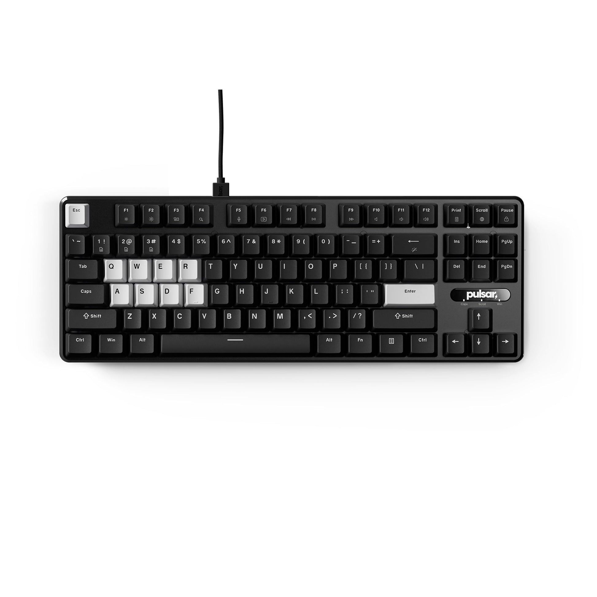 Pulsar PCMK 2 HE TKL Hall Effect Magnetic Gaming Keyboard  Rapid Trigger  Adjustable Actuation Magnetic Switch  8k Polling  Ultra-Low Latency  RGB Lighting  Hot-Swap  Double Shot PBT Keycaps (Black)