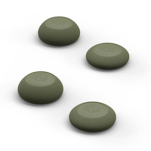 Skull & Co. Convex Thumb Grips Set: Skin  CQC Joystick Cap Analog Stick Cap for Nintendo Switch Pro Controller & PS5 / PS4 / Slim/Pro Controller- OD Green  2 Pairs (4pcs)