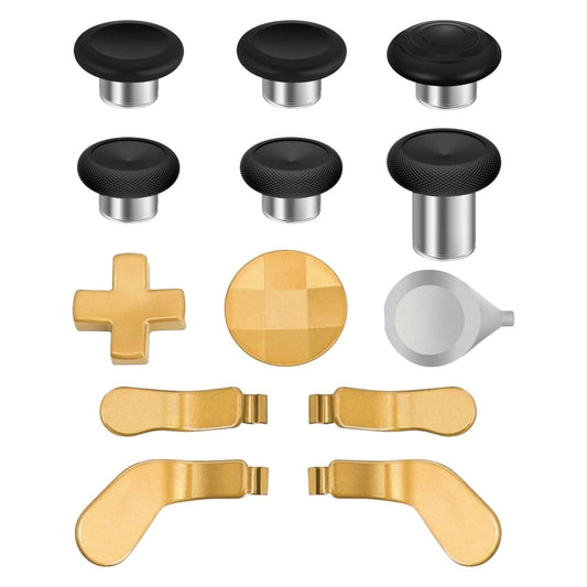 TNP 13 in 1 Accessories for Xbox Elite Controller Series 2 - Component Pack Kit Metal Thumbsticks  Paddles  D-Pads  Tool  Magnetic Replacement Parts for Xbox One Elite Controller Series 2 Core  Gold