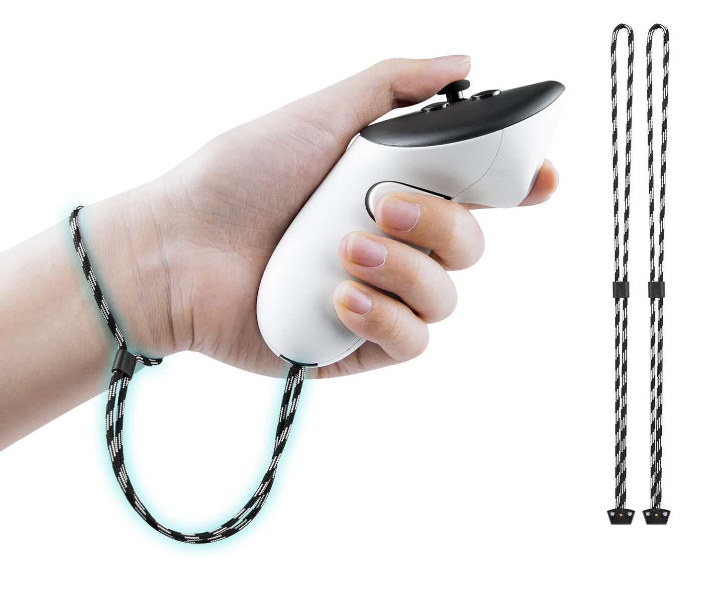 SOULWIT 1 Pair Upgraded Replacement Wrist Straps for Oculus Quest3/Quest 3  Durable & Adjustable Controller Hand Straps for Meta Quest3S/Quest 3S  Easy DIY Installation - Black&White