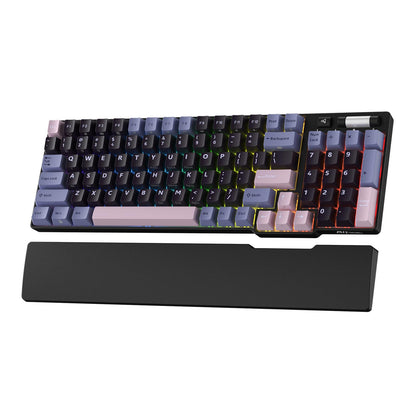 RK ROYAL KLUDGE RK96 Wireless Mechanical Keyboard, 90% Layout, RGB, Hot Swappable, Tactile Pale Green Switch, Black & Pink