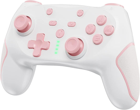 Matbip Switch pro controller  Wireless Pro Controller for Switch/Switch Lite/Switch OLED  switch controller with 2 back buttons  3-level TURBO adjustable (Pink)