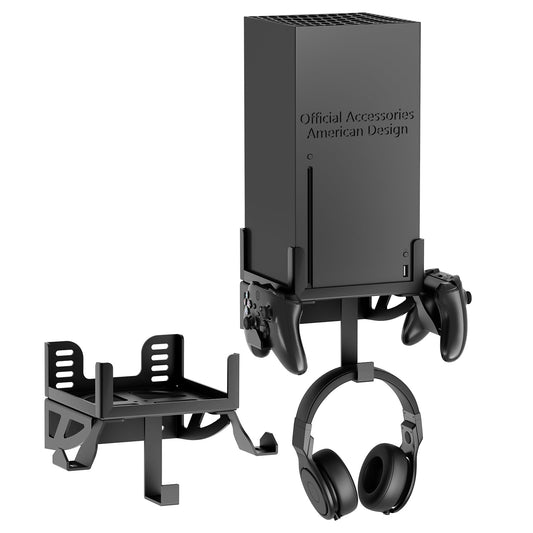 Wall Mount for Xbox Series X - Wall Mount Stand Kit with Detachable 2 Controller Holder & Headphone Hanger  Mount on The Wall  Compatible with Xbox Series X Accessories