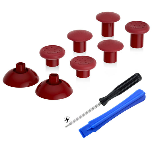eXtremeRate ThumbsGear Ergonomic Thumbstick for PS5/PS4 - 3 Height Adjustable Grips, Carmine Red, Model P4J1112-JY