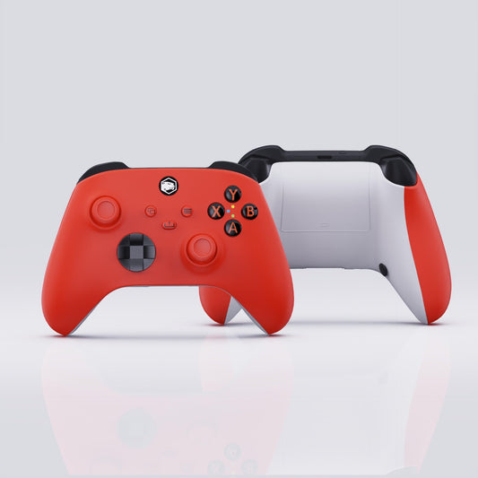 Battle Beaver Basic Pick Controller for Xbox Series X/S with Rumbles In, TMR, A/B Rear Buttons, Carrying Case Pulse Red