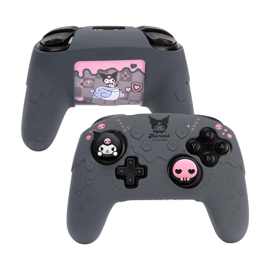 Kuitmor Switch Pro Controller Skin Set Cute Soft Silicone Protective Cover Skin Anti-Slip Protective Case for Switch Pro Controller with 2 Thumb Grip Caps and 1 Sticker