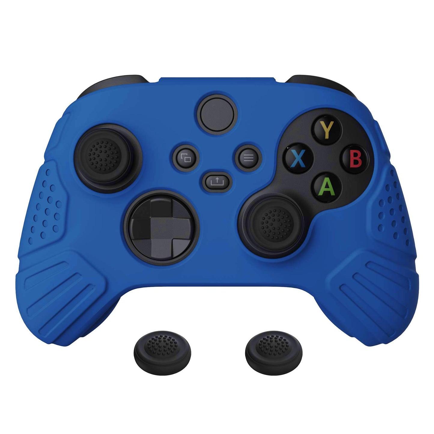 eXtremeRate PlayVital Guardian Edition Blue Ergonomic Soft Anti-slip Controller Silicone Case Cover for Xbox Series X/S  Rubber Protector Skins with Joystick Caps for Xbox Core Wireless Controller