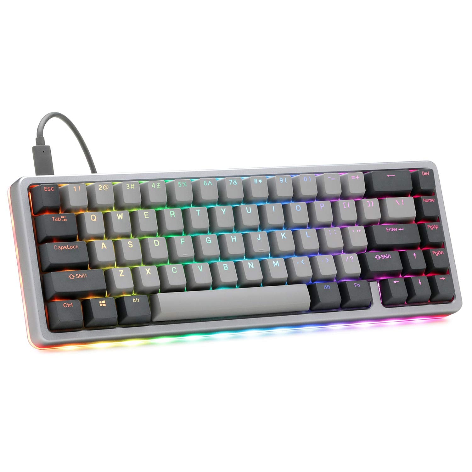 DROP ALT High-Profile Mechanical Keyboard - 65% (67 Keys), Hot-Swap, RGB LED, Cherry MX Blue, Gray, Model MDX-31828-5