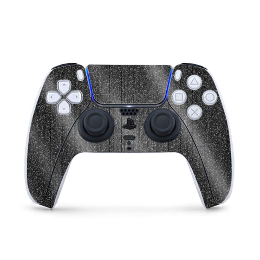 MightySkins Glossy Glitter Gaming Skin for PS5 / PlayStation 5 Controller - Black Wood | Durable High-Gloss Glitter Finish | Easy to Apply and Change Style | Made in The USA