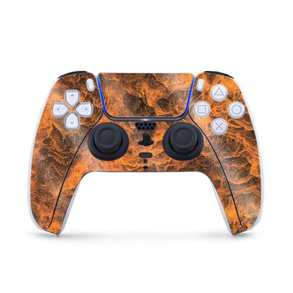 MightySkins Glossy Glitter Gaming Skin for PS5 / PlayStation 5 Controller - Burning Up | Durable High-Gloss Glitter Finish | Easy to Apply and Change Style | Made in The USA