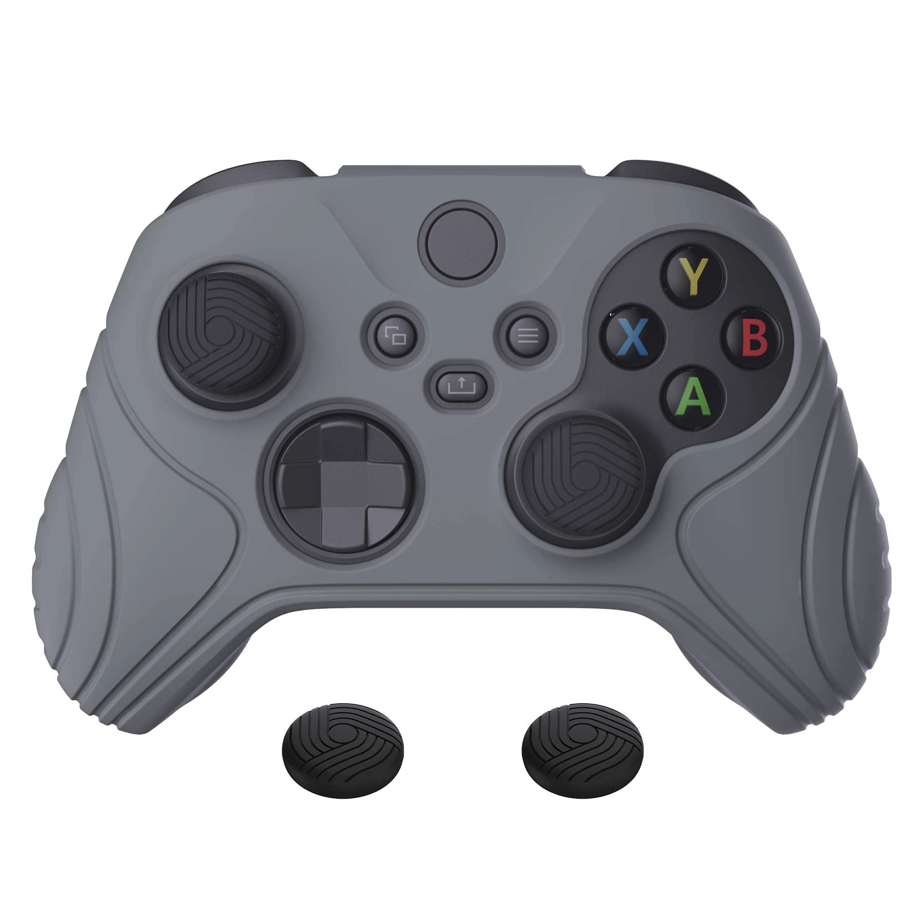 eXtremeRate PlayVital Samurai Edition Gray Anti-slip Controller Grip Silicone Skin for Xbox Core Wireless Controller  Ergonomic Protective Case Cover for Xbox Series S/X Controller w/Thumb Grips