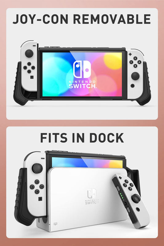 i-Blason Armorbox Case for Nintendo Switch OLED - Dockable, Anti-Scratch, Comfortable Grip, Red