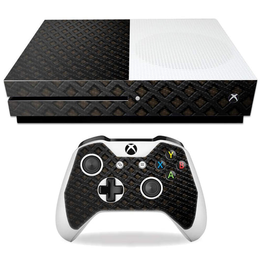 MightySkins Carbon Fiber Skin for Microsoft Xbox One S - Black Wall | Protective  Durable Textured Carbon Fiber Finish | Easy to Apply  Remove  and Change Styles | Made in The USA
