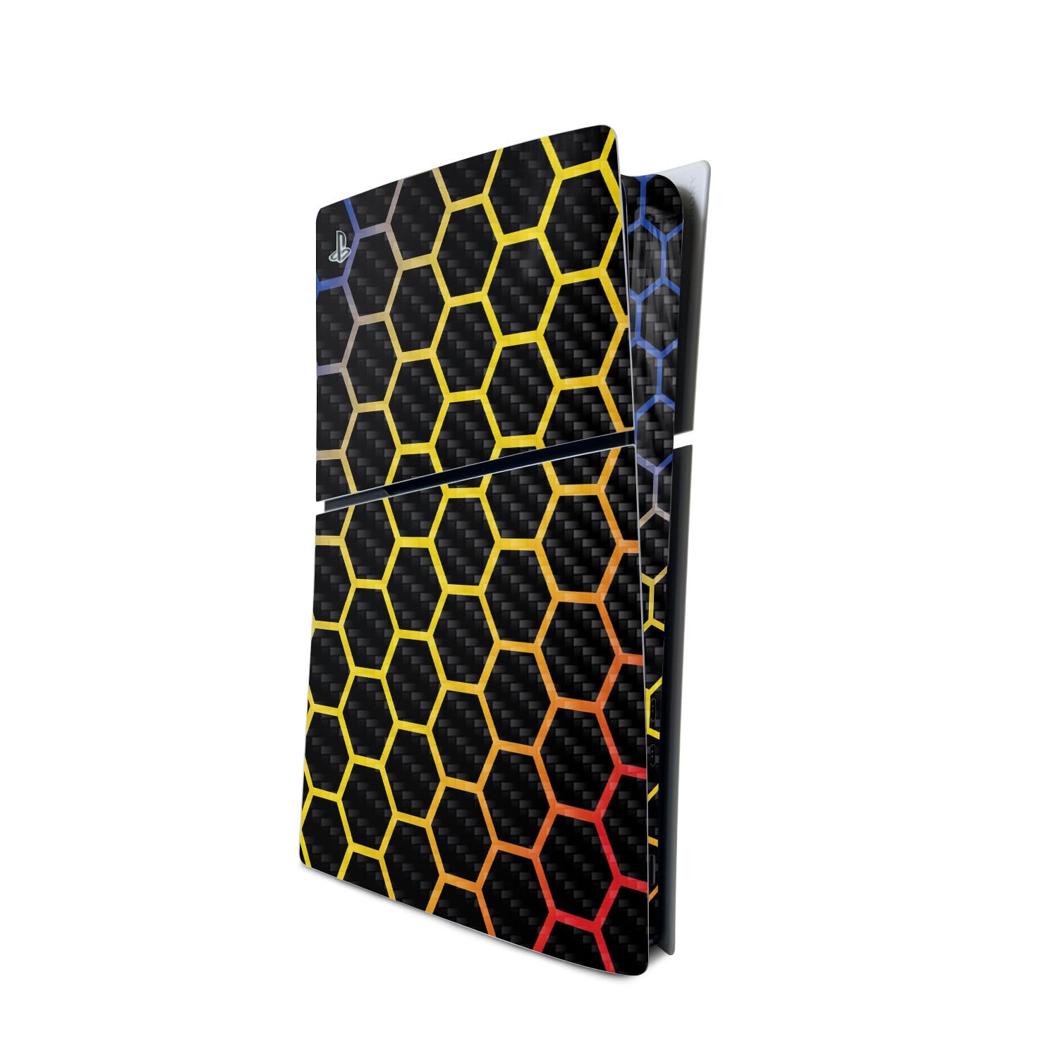 MightySkins Carbon Fiber Skin for PS5 Playstation 5 Slim Digital Edition Console Only - Primary Honeycomb Protective  Durable Textured Carbon Fiber Finish Easy to Apply Made in The USA