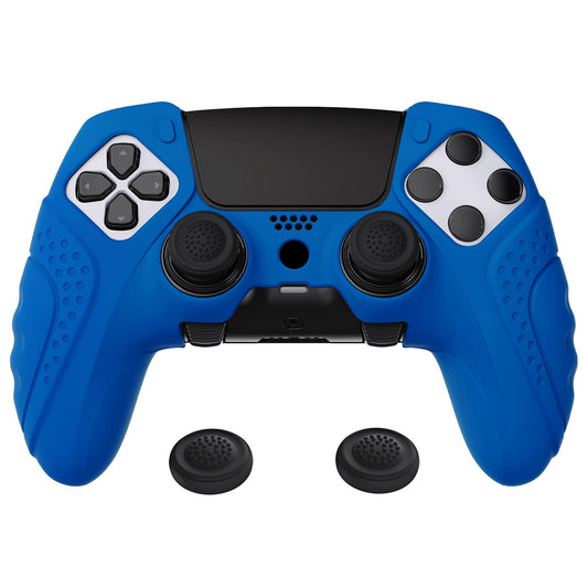 PlayVital Guardian Edition Anti-Slip Ergonomic Silicone Cover Case for ps5 Edge Controller  Soft Rubber Protector Skin for ps5 Edge Wireless Controller with Thumb Grip Caps - Blue