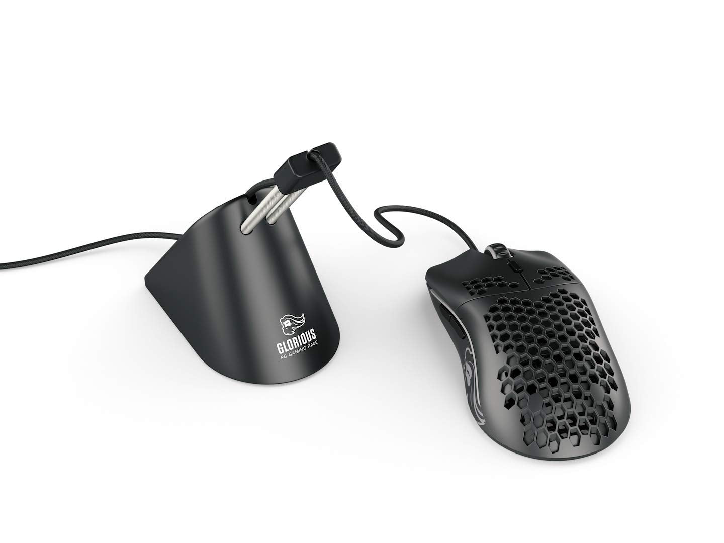 Glorious Mouse Bungee - Flexible Cable Management for Gaming - Black - Model G-MB-BLACK - Durable Rubber Material
