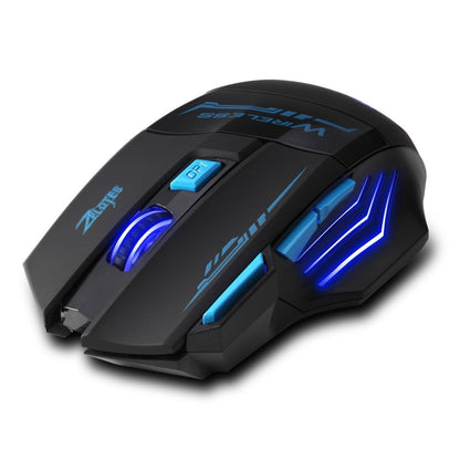 Zelotes Wireless Mouse F14 - Ergonomic, 4 DPI Settings, 7 Buttons, 2.4GHz, Black