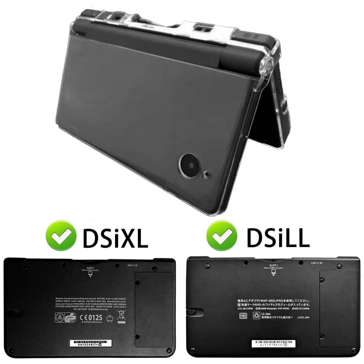 OSTENT Hard Crystal Clear Game Case for Nintendo DSi LL/XL - Durable Protection Shell