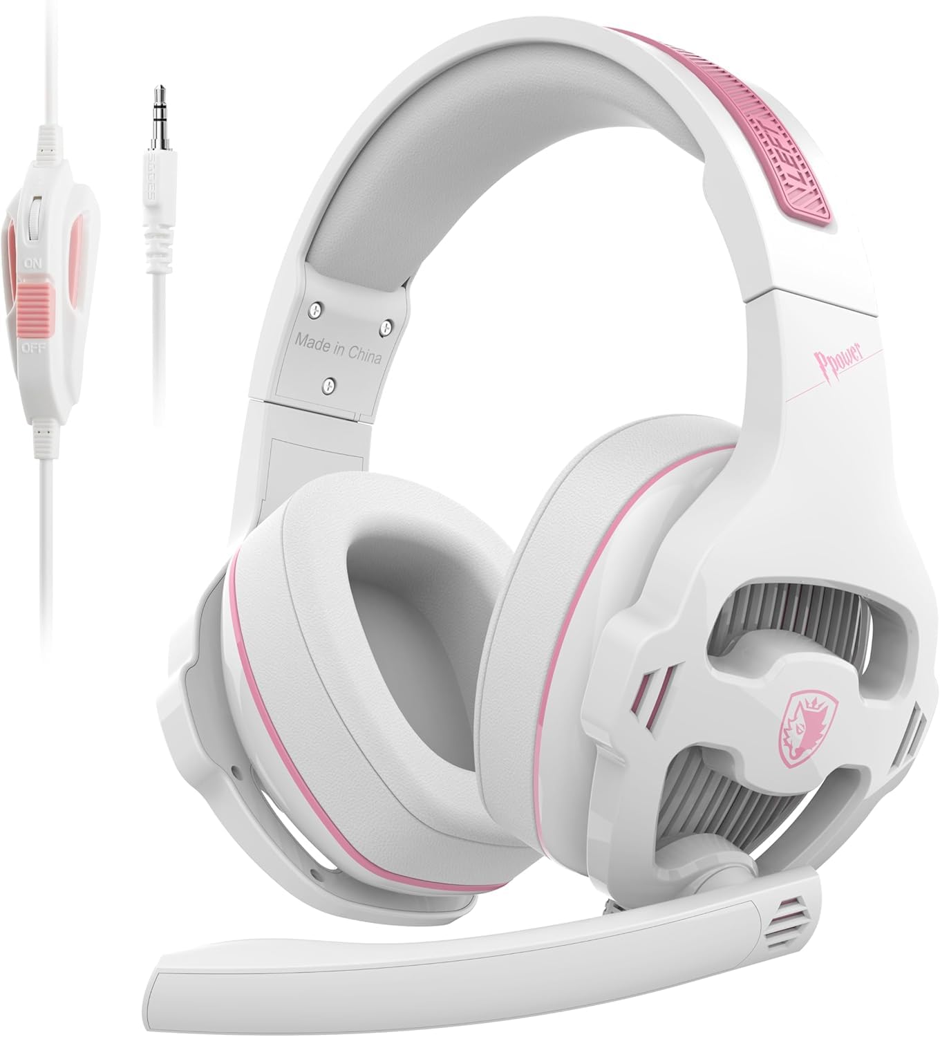 Pink Gaming Headset with Mic for PS5 PS4 Xbox Series X|S PC  Wired Gaming Headset with Noise Cancelling Microphone  Cute Gaming Headphones for Girls  Stereo PC Headset for Nintendo Switch