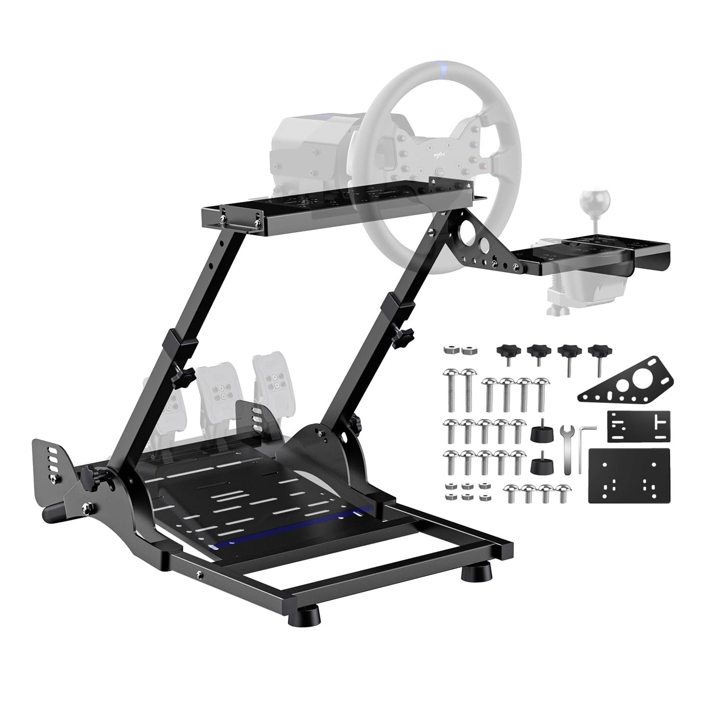 PXN Racing Wheel Stand with Shifter Mount for V10 V99 T300RS G27 G920 - Black