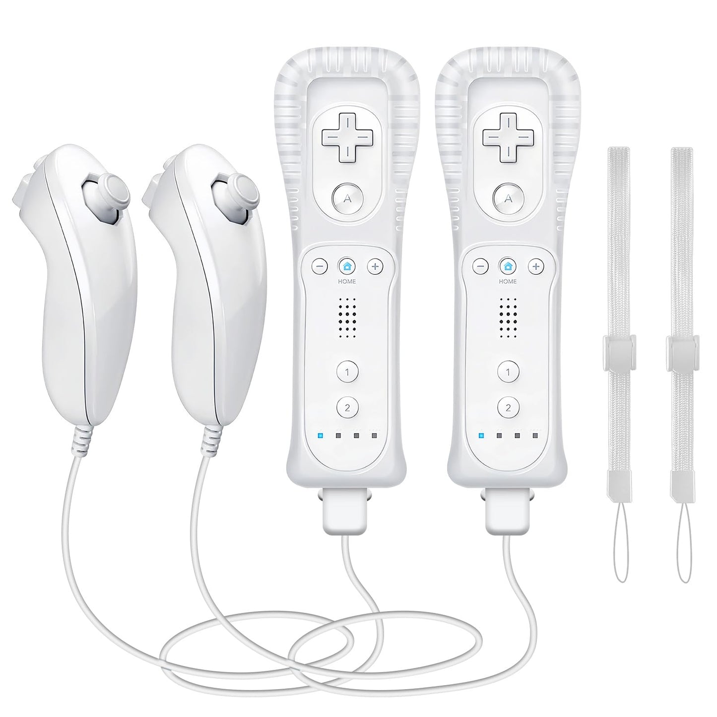 WDZP (White *2) Remote Controller with Motion Plus for Wii/WII U  2 in 1 Remote with Nunchuck Controller for Wii/WII U Console [nintendo_wii_u]