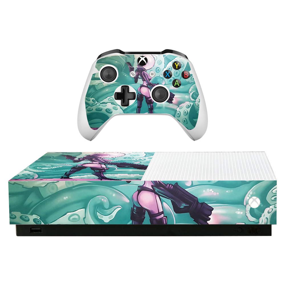 MightySkins Skin for Microsoft Xbox One S All-Digital Edition - Tentacle Invasion | Protective  Durable  and Unique Vinyl Decal wrap Cover | Easy to Apply  Remove  and Change Styles | Made in The USA