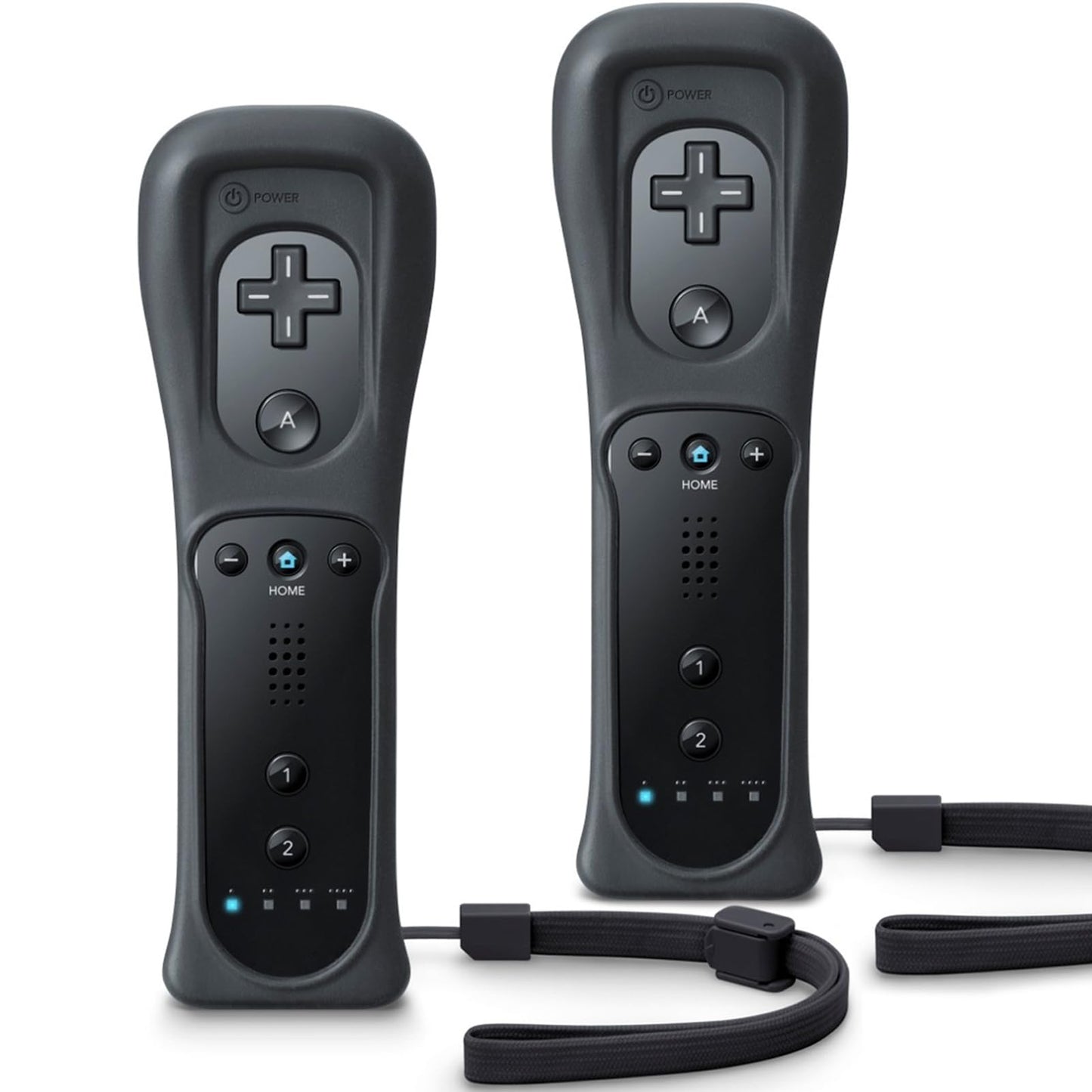 TIANHOO Wii & Wii U Remote Controller 2 Pack with Silicone Case & Wrist Strap - Black