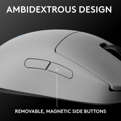 Logitech G PRO 2 Wireless Gaming Mouse - 44K DPI, USB-C, Customizable Side Buttons, White, Right/Left-Handed, Model 910-007290