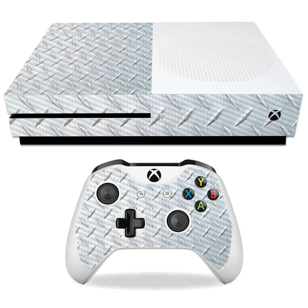 MightySkins Carbon Fiber Skin for Microsoft Xbox One S - Diamond Plate | Protective  Durable Textured Carbon Fiber Finish | Easy to Apply  Remove  and Change Styles | Made in The USA