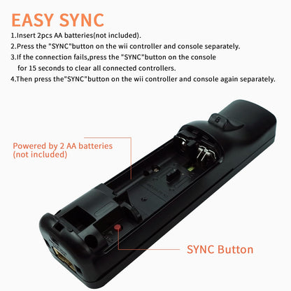 QUMOX Wii Nunchuck Remote Controller with Motion Plus, Shock Function, Black