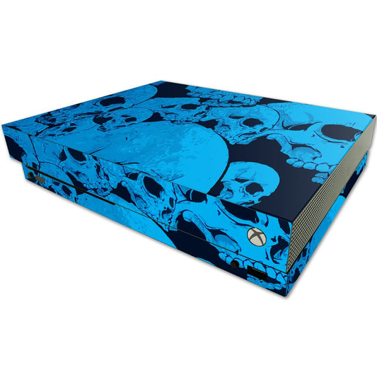 MIGHTY SKINS MightySkins Vinyl Decal Skin for Microsoft One X - Blue Skulls, Durable & Easy to Apply