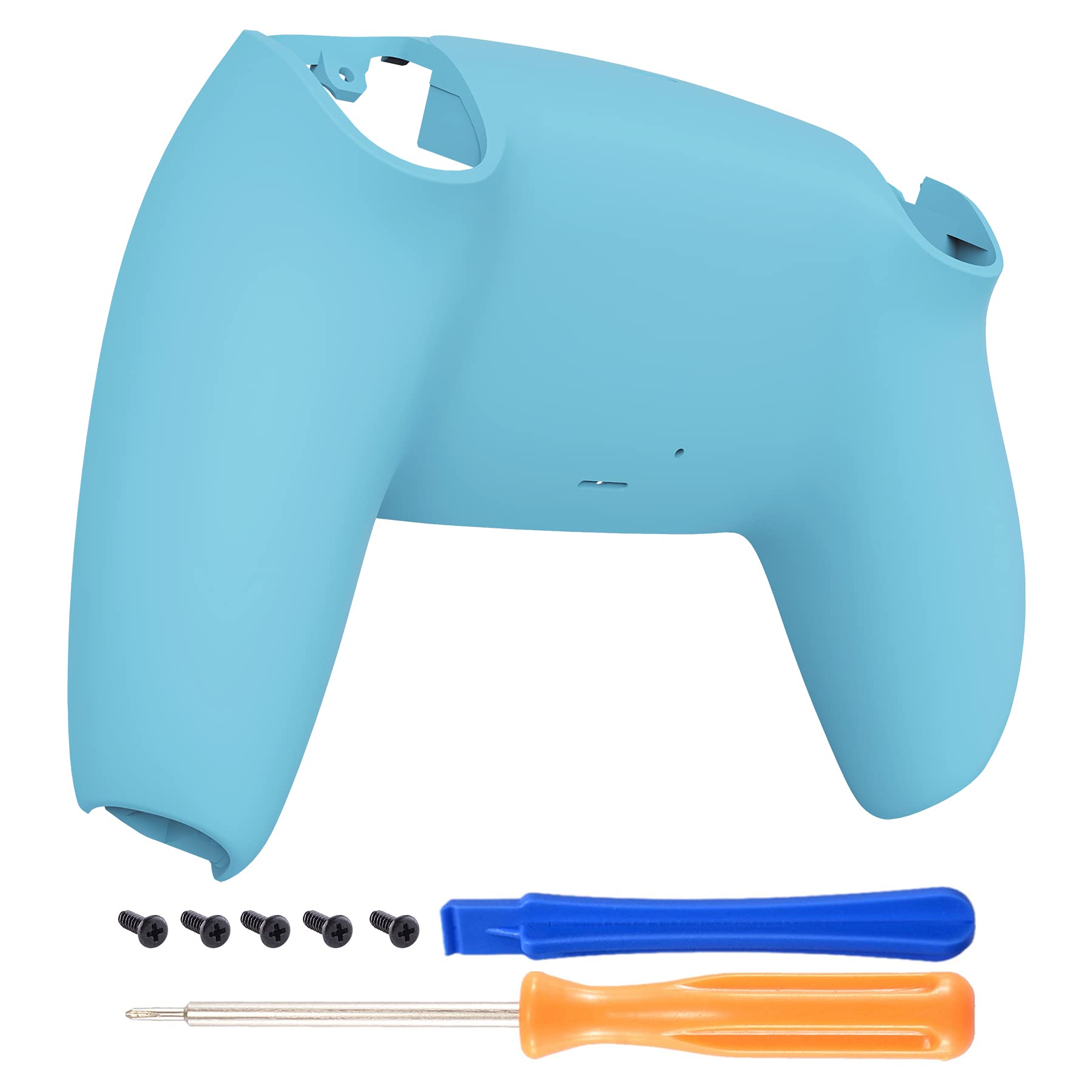 eXtremeRate Heaven Blue Grip Custom Back Plate Bottom Shell Compatible with ps5 Controller  Replacement Back Shell Cover Compatible with ps5 Controller