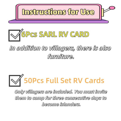 Generic 56Pcs NFC Mini RV Cards Set - 6Pcs SARL + 50Pcs Full Set, 1.25 x 0.86 inches, Black