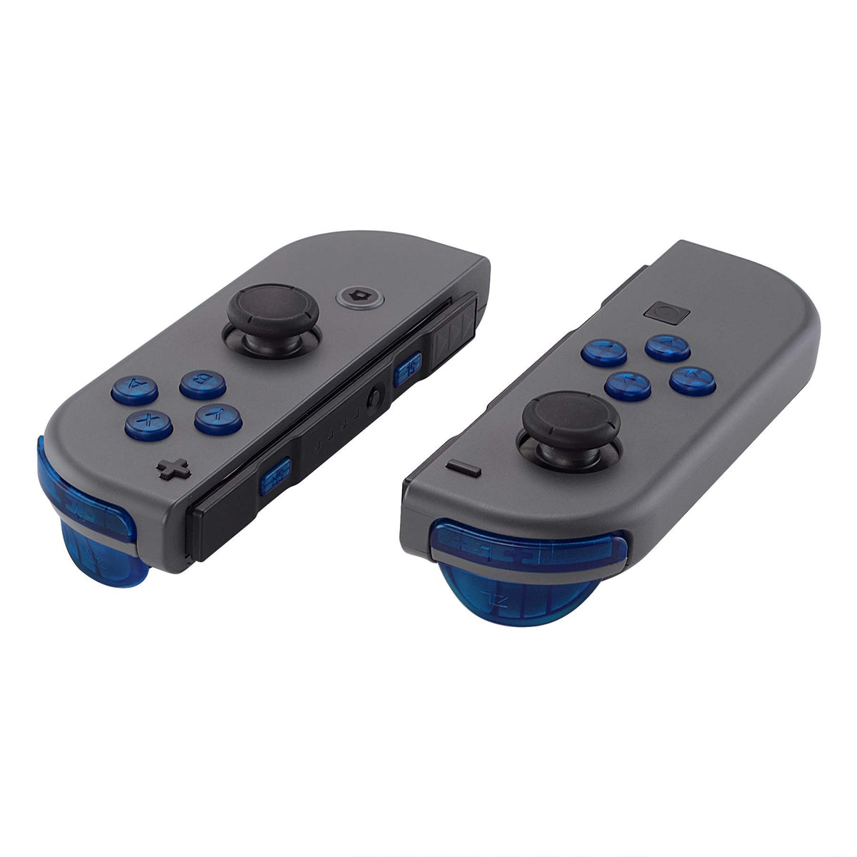 eXtremeRate Replacement Full Set Buttons for JoyCon  Clear Blue Custom ABXY Direction Keys SR SL L R ZR ZL + - Home Capture control button Buttons Springs for Nintendo Switch & Switch OLED