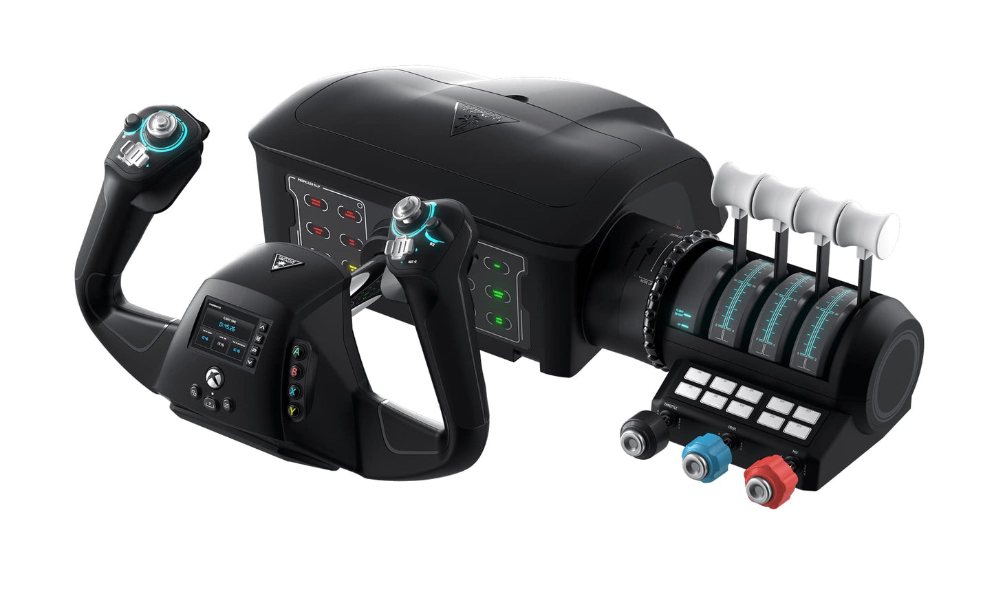 Turtle Beach VelocityOne Flight Universal Control System - Xbox Series X & Xbox Series S  Xbox One & Windows 10 & 11 PCs with Yoke Handle  Throttle Quadrant  Trim Wheel & Rudder Controls