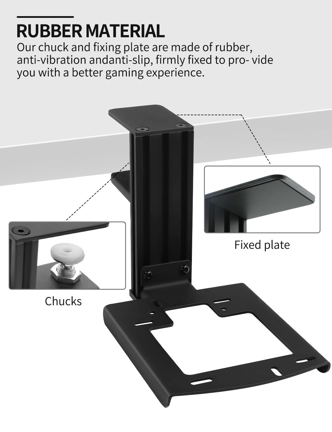 Easyget Metal Desk Mount for Flight Sim Stick - Height Adjustable, Sturdy Clamp, Compatible with Thrustmaster Models, Black