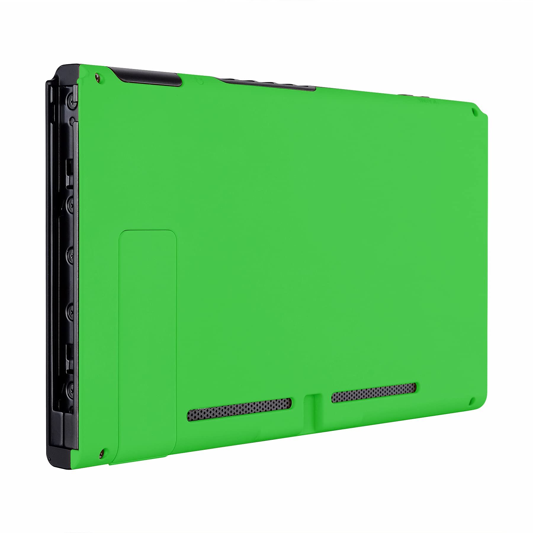 eXtremeRate Soft Touch Grip Green Console Back Plate DIY Replacement Housing Shell Case for Nintendo Switch Console with Kickstand - JoyCon Shell NOT Included
