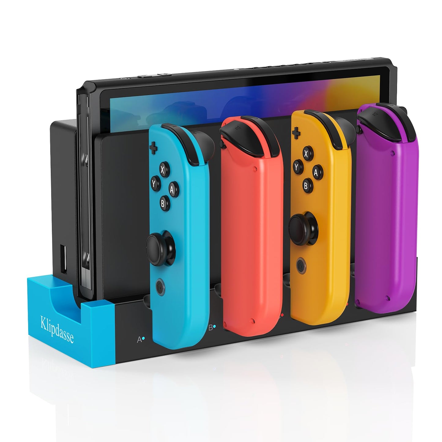 Charging Dock Compatible with Nintendo Switch/OLED  Charger Dock for Joy-Con Controller Charger Stand with LED Indicator  Charging 4 Joypad Controllers  Switch Joycon Charger Station