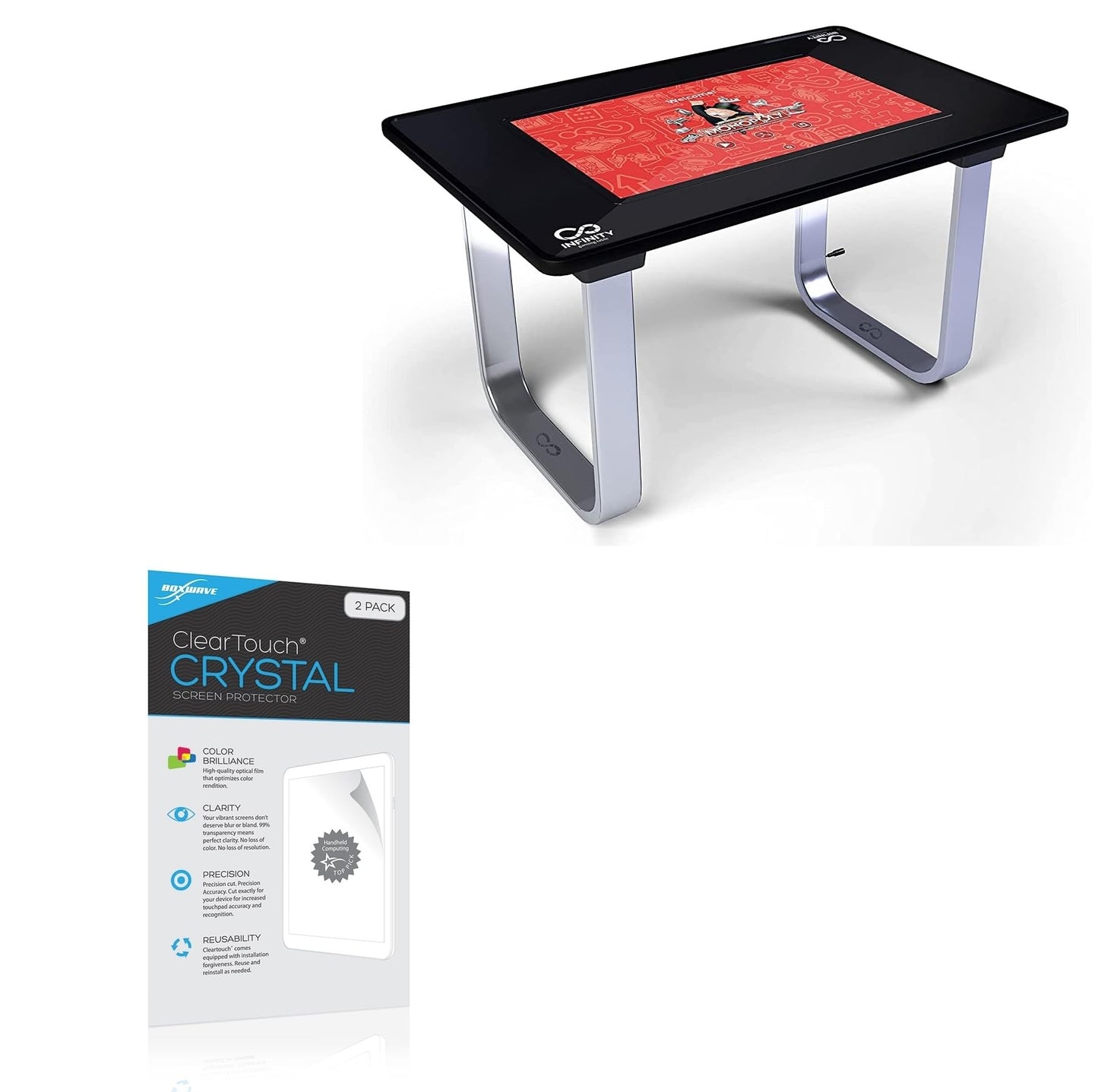 BoxWave Screen Protector Compatible with Arcade1Up Infinity Game Table (24 in) - ClearTouch Crystal (2-Pack)  HD Film Skin - Shields from Scratches